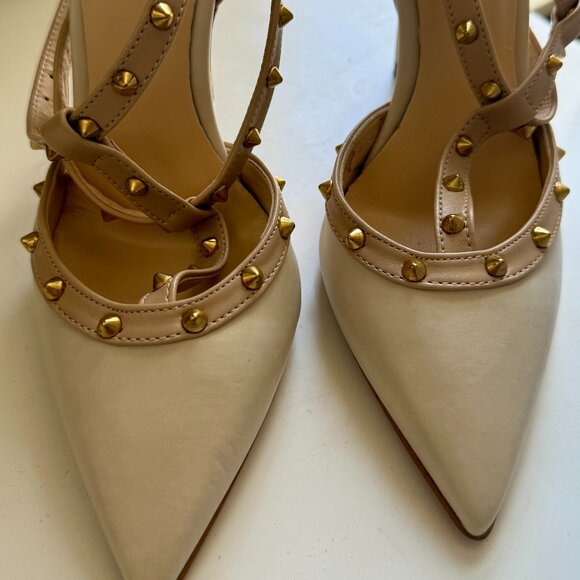 Versace V 1969 Henriette white and beige leather high-heeled sandals size 37 - Picture 1 of 14